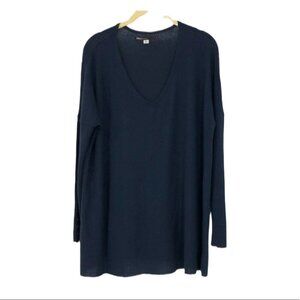 Only Navy blue deep V-neck lightweight long sleeve sweater